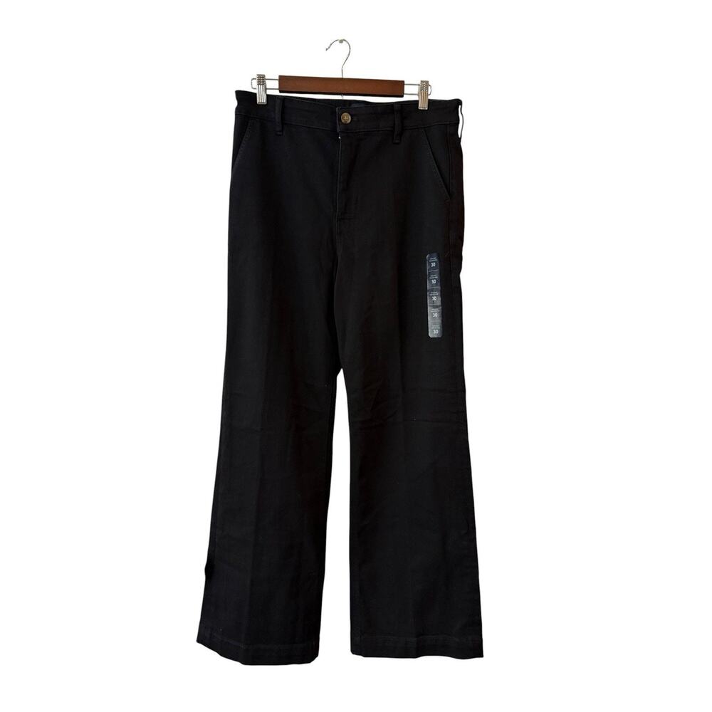 J.Crew High Rise Trouser Jeans Black Wide Leg Size 30 NWT